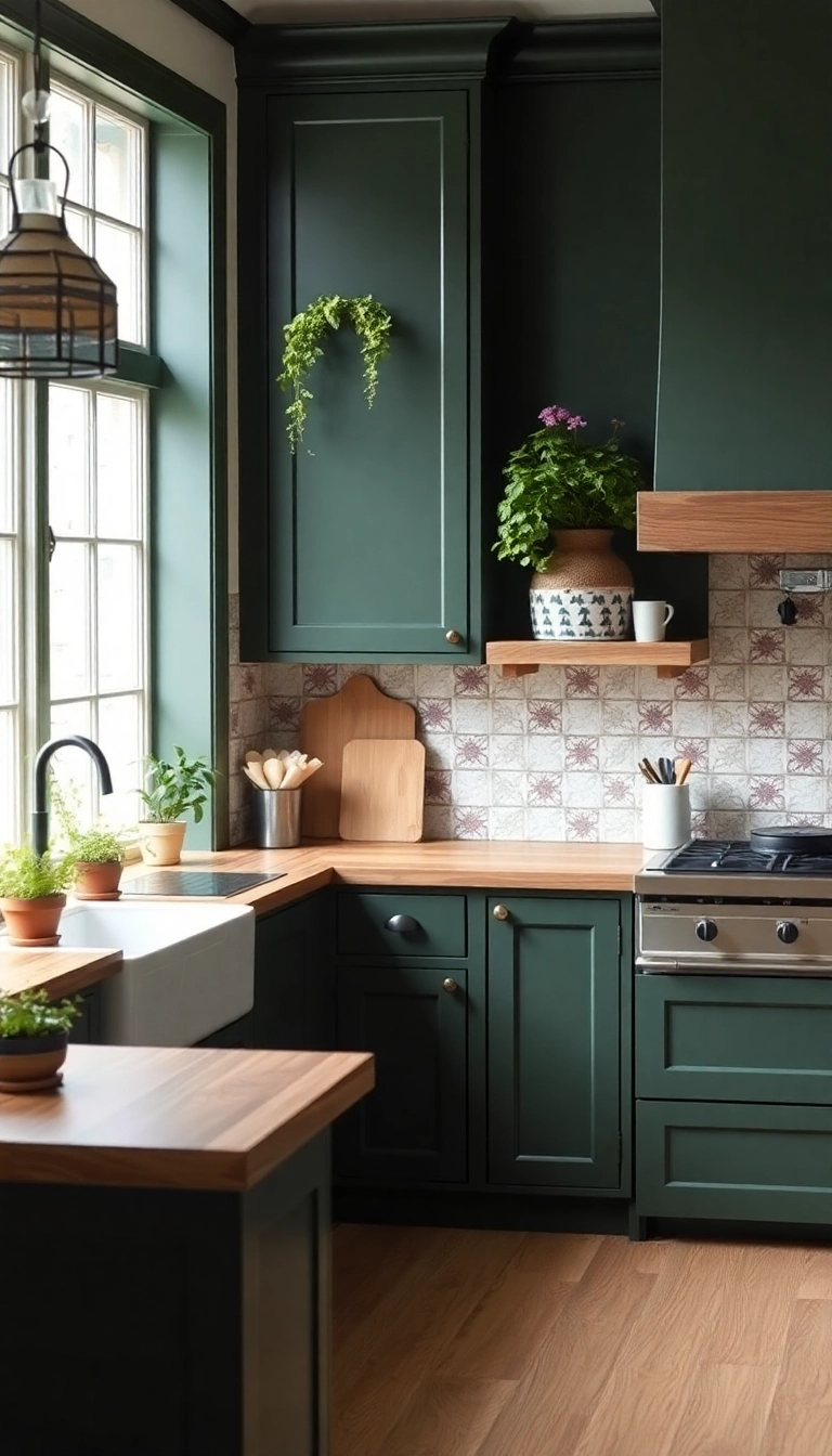 20 Vibrant Kitchen Color Palettes That Will Make You Smile Every Time You Cook! - 5. Forest Retreat