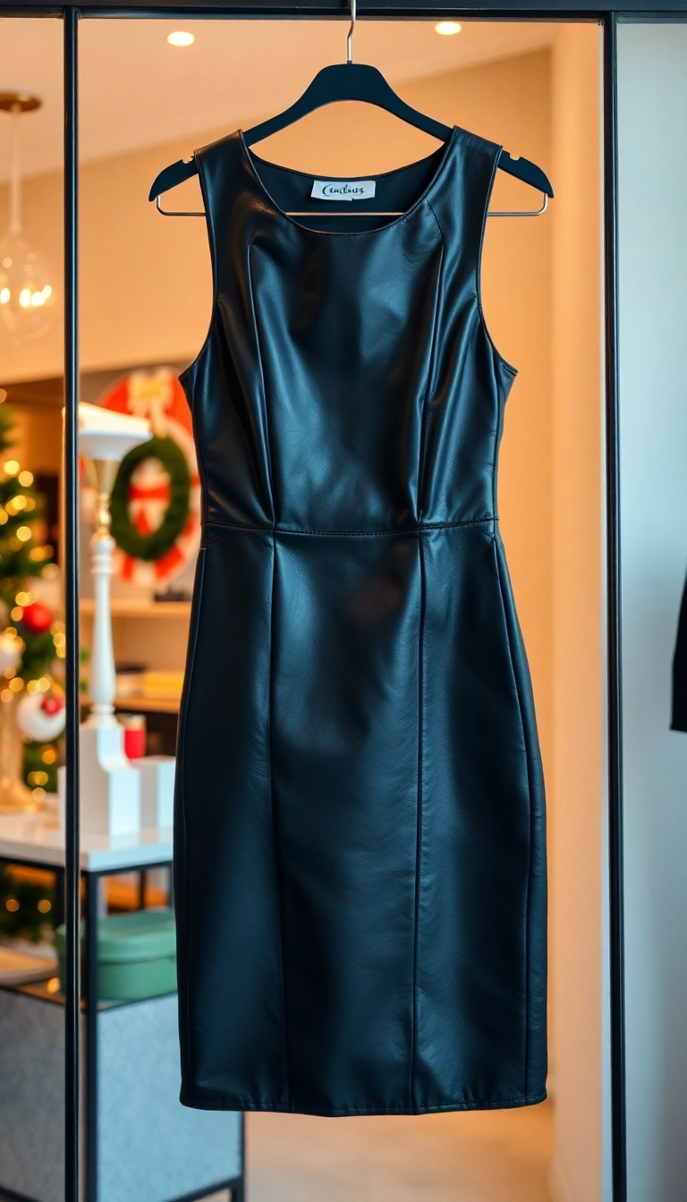 15 Festive Xmas Outfits for Women That'll Make You the Star of the Party! - 12. Edgy Leather Dress