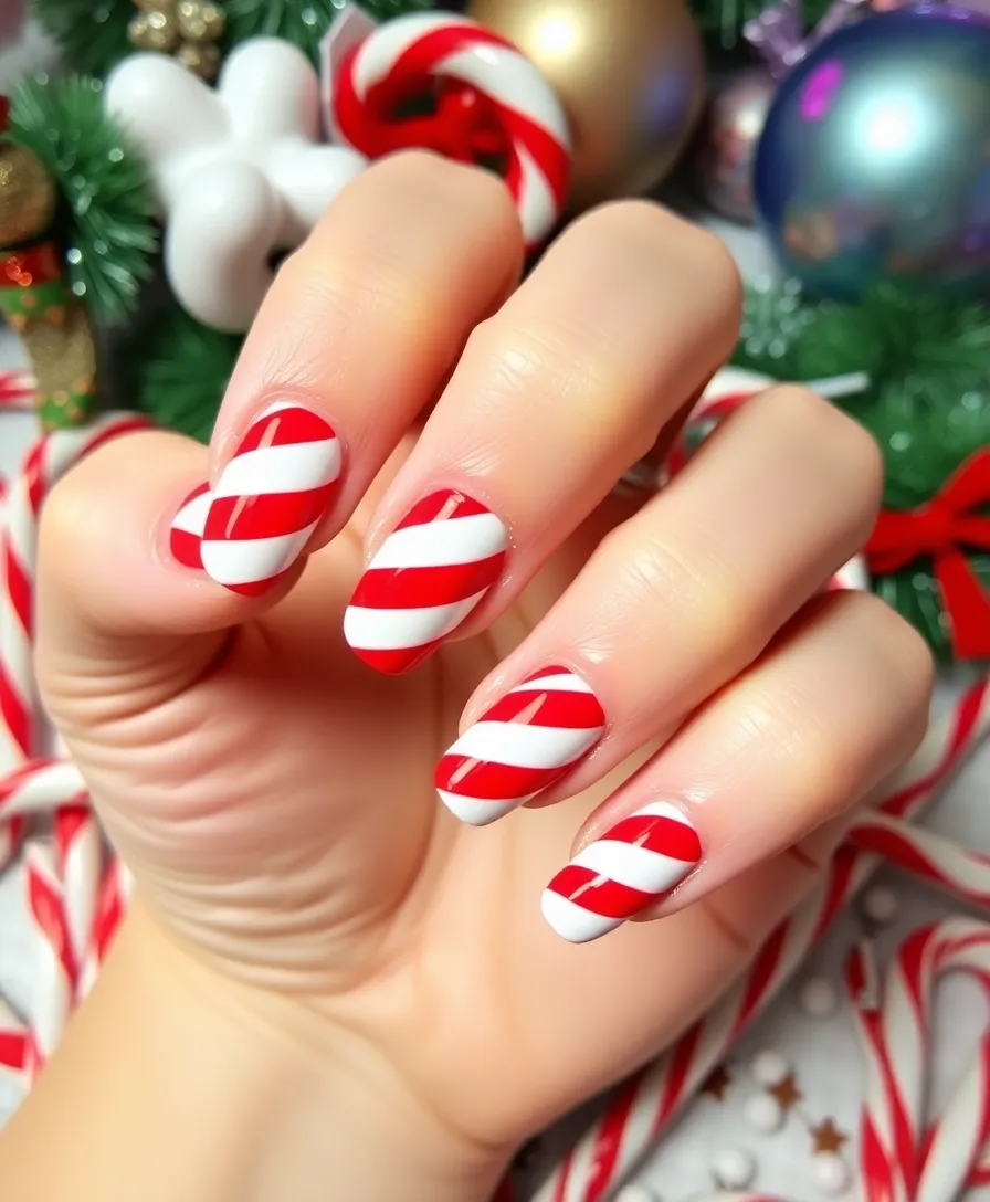 15 Stunning January Nail Designs to Rock This Winter (You Won't Believe #7!) - 11. Candy Cane Inspired