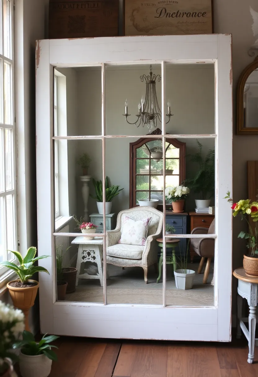 20 Upcycled Decor Ideas That'll Inspire Your Inner Vintage Lover! - 5. Old Window Frame Mirror