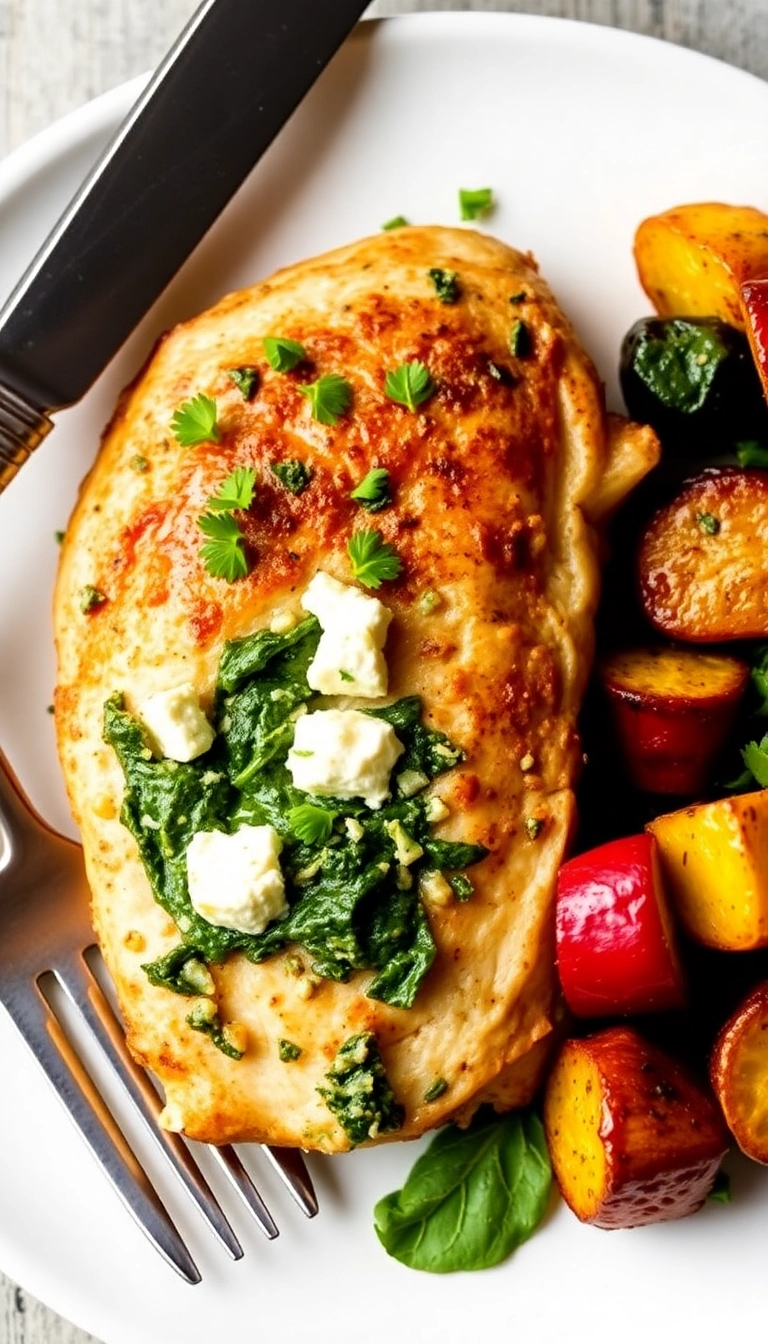 10 Healthy Meals You Can Make in 30 Minutes (Your Family Will Love #5!) - 8. Spinach and Feta Stuffed Chicken Breast