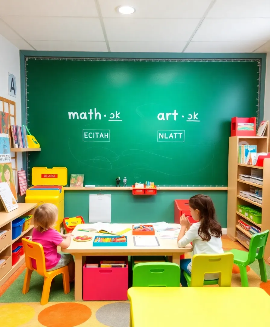 17 Adorable Greenboard Kids Room Ideas That'll Make Your Children Smile (Don't Miss #5!) - 15. Greenboard Learning Stations