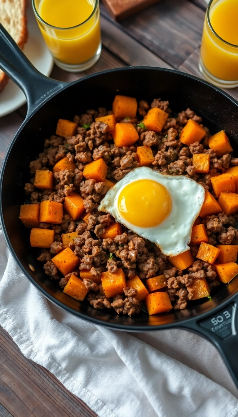 19 Quick and Easy Dinner Recipes with Ground Beef That Will Save Your Evenings! - 17. Beef and Sweet Potato Hash