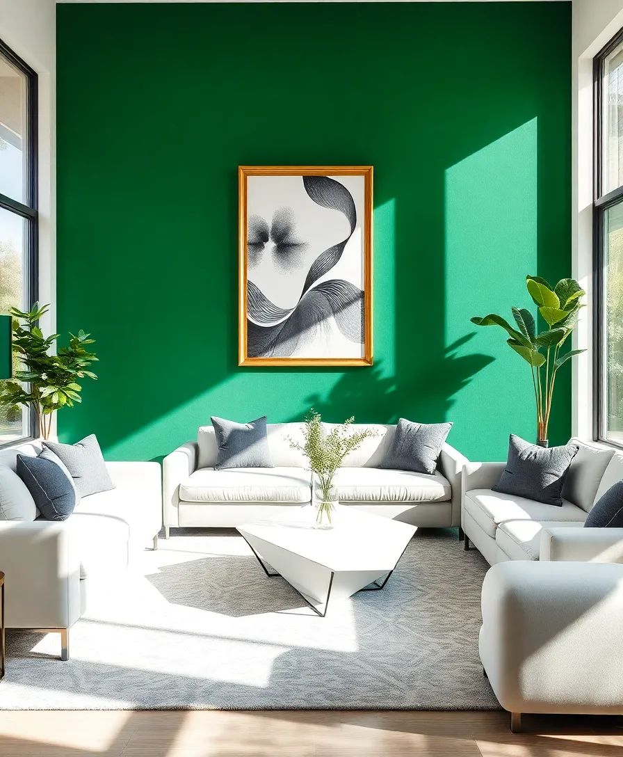 19 Modern Green Board Inspirations That Will Revamp Your Space! (Check Out #4!) - 1. Bold Emerald Accent Wall