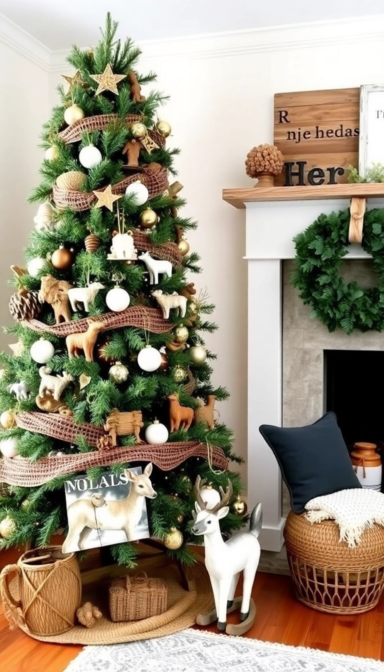 21 Cozy Farmhouse Christmas Tree Ideas That'll Make You Wish It Was Christmas Year-Round! - Themed Tree Decor