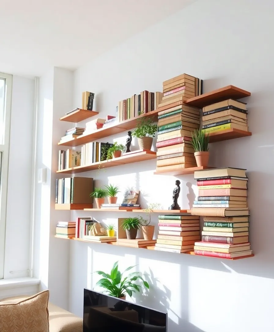 15 Amazing DIY Projects You Can Create with Old Books (You Won't Believe #8!) - 6. Upcycled Book Shelves