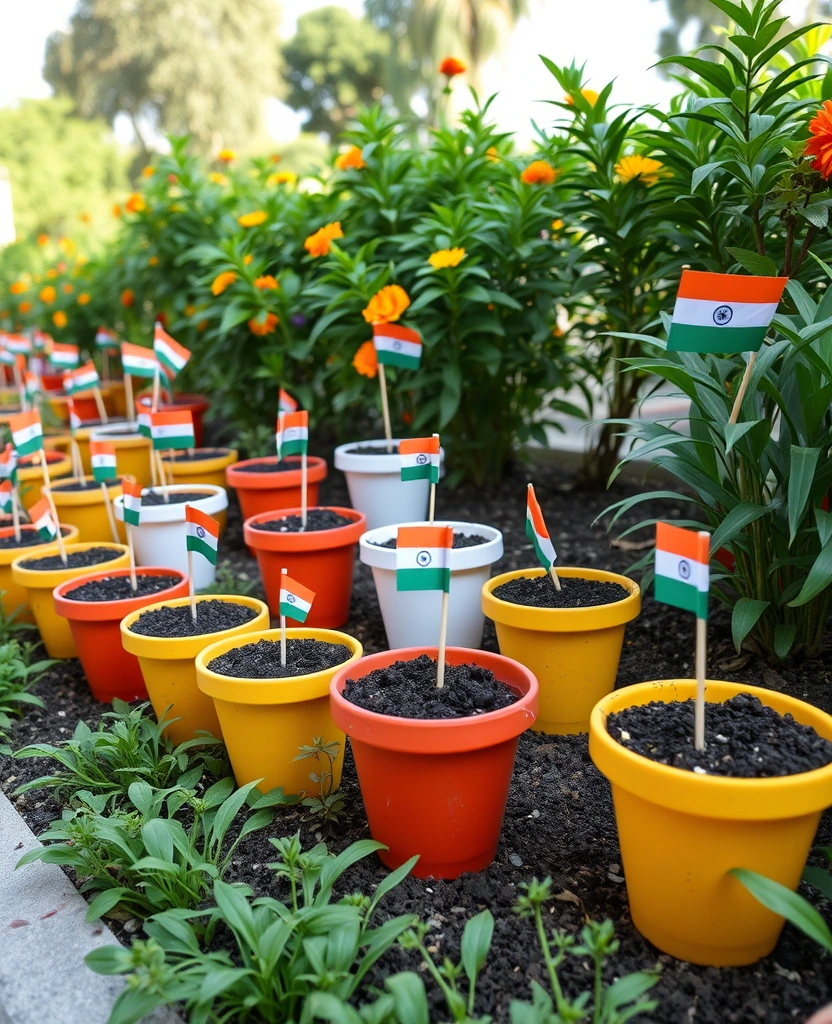 12 DIY Republic Day Decor Ideas That Are Easier Than You Think! - 12. Patriotic Garden Decor