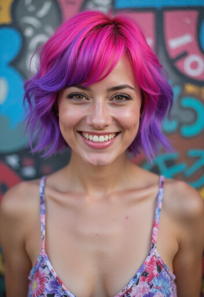 15 Trendy Short Hair Cuts for Women That'll Make You Look Instantly Younger! - 15. Colorful Short Hair