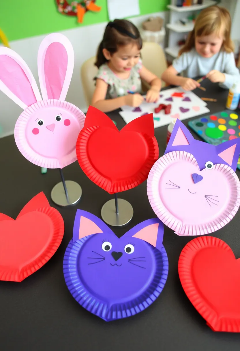 16 Fun Valentine's Day Crafts for Kids That'll Ignite Their Creativity! - 10. Paper Plate Heart Animals