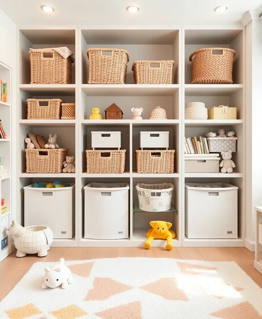 15 Stylish Kids' Room Furniture Ideas That Are Both Functional and Fun (Don't Miss #9!) - 11. Chic Toy Storage Solutions