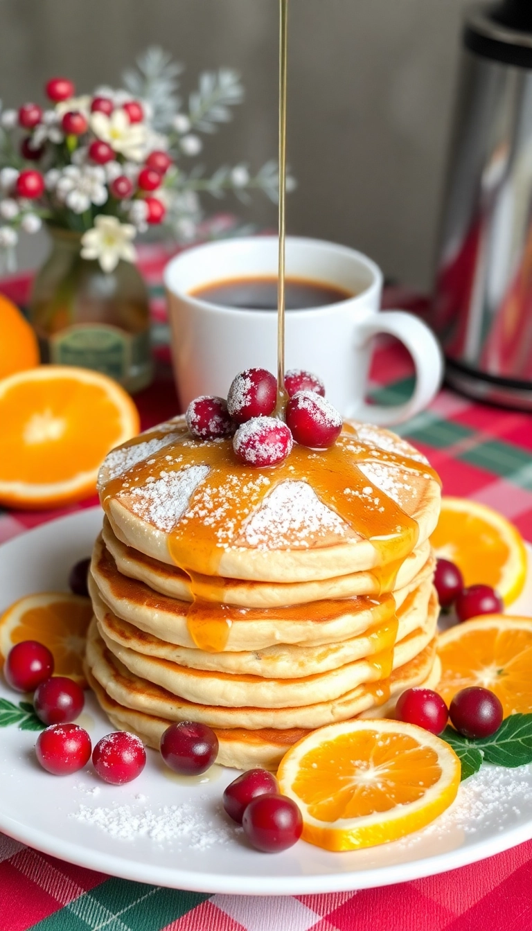 18 Christmas Breakfast Ideas That Will Make Your Mornings Merry! - 1. Cranberry Orange Pancakes