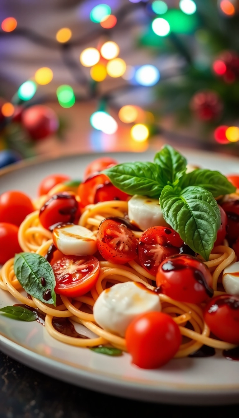 21 Christmas Pasta Recipe Ideas That'll Make Your Holiday Dinner Unforgettable! - 13. Caprese Pasta