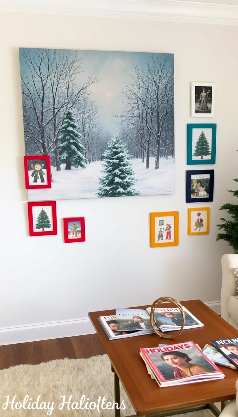 21 Stunning Small Apartment Christmas Decor Ideas That'll Make Your Space Merry and Bright! - 7. Holiday Artwork