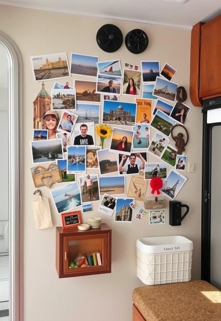 25 Cozy RV Decor Ideas That Will Make You Feel Right at Home on the Road! - 11. DIY Photo Wall