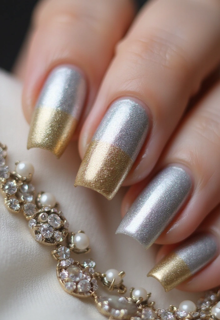 11 Gorgeous Ombre Nail Ideas for Spring That Will Make You Swoon! - 8. Metallic Ombre Shine