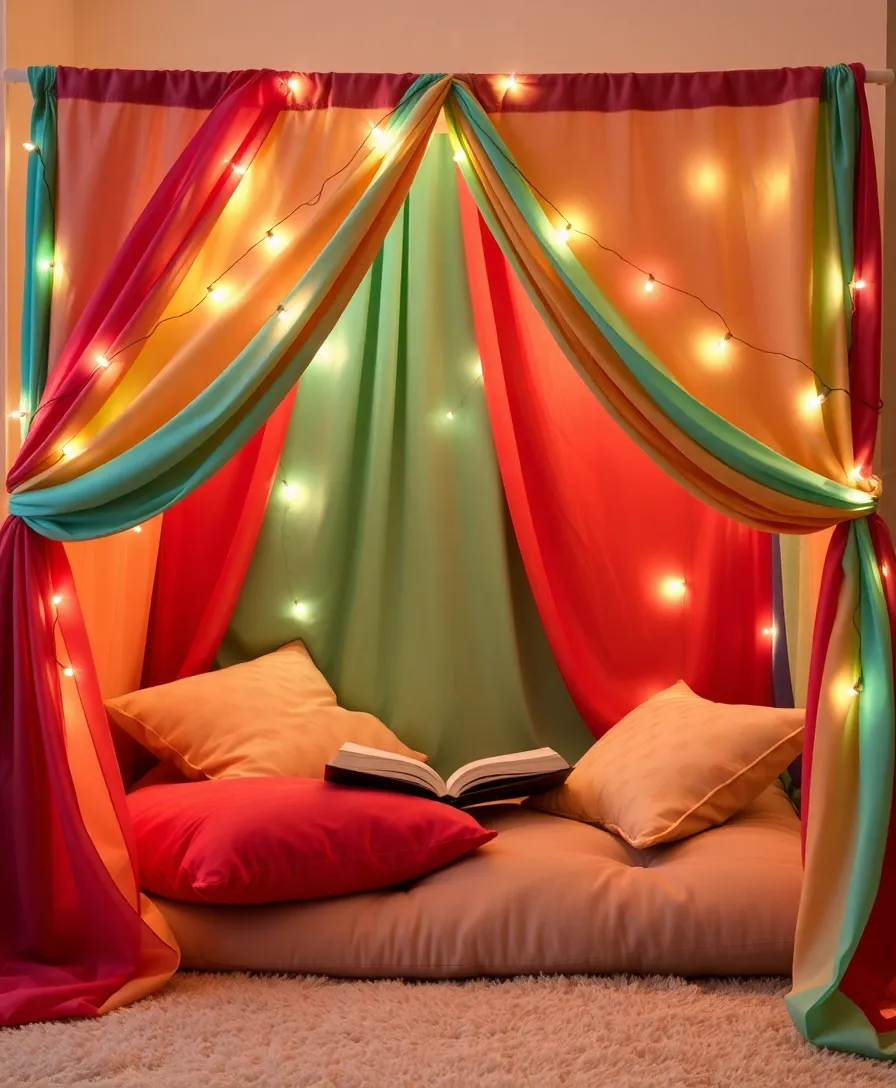 14 Cozy DIY Reading Nooks That Are Perfect for Book Lovers (You’ll Wish You Had #4!) - 11. The Soft and Playful Tent Nook