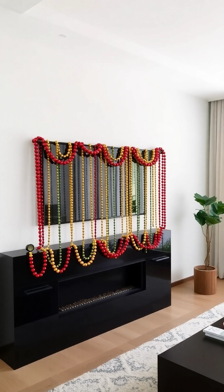 41 DIY Christmas Garland Ideas to Add Festive Flair 11 21 Unique DIY Christmas Garland Ideas That Will Wow Your Guests This Year! - Beaded Garland