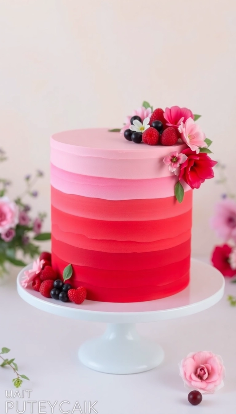 20 Stunning Christmas Cake Designs That Will Wow Your Guests (Number 7 Is a Showstopper!) - 9. Festive Ombre Cake