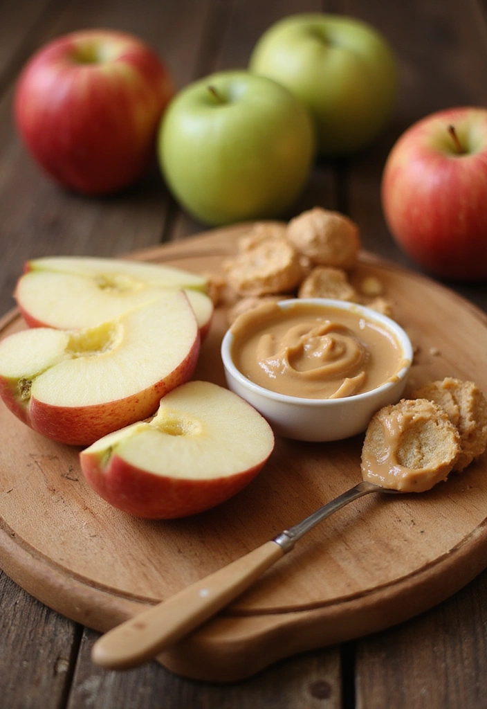 20 Healthy Snack Ideas That Are Quick and Easy to Make at Home (Say Goodbye to Junk Food!) - 4. Apple Slices with Peanut Butter