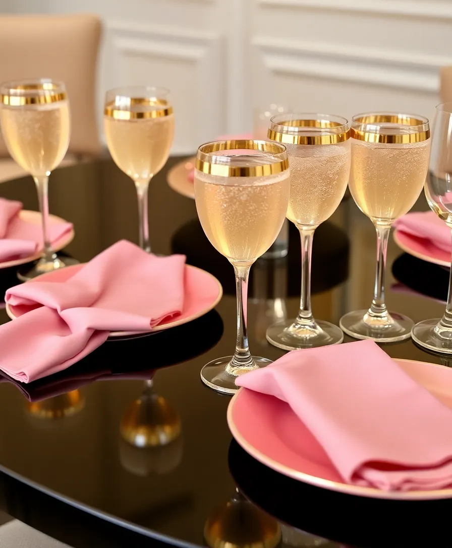 17 Unique Pink and Gold Tablescape Ideas That Will Leave Guests Speechless! - 12. Gold-Trimmed Glassware