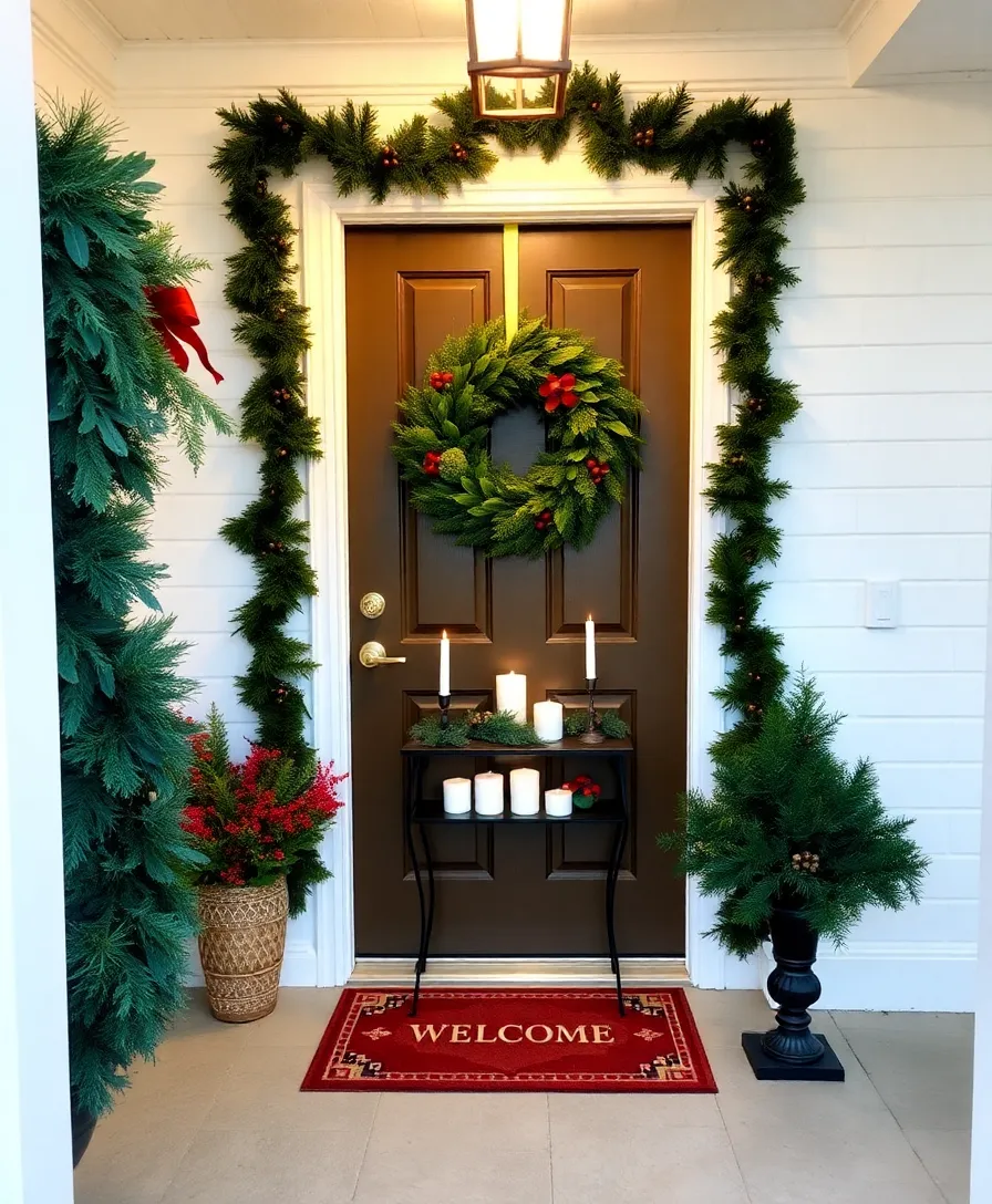 18 Stunning Advent Decorations to Transform Your Home into a Winter Wonderland (#7 Is Pure Magic!) - 17. Christmas-Themed Entryway Decor