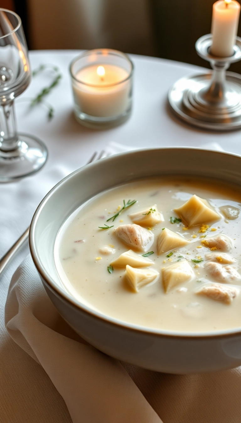 19 Creamy Chicken Soup Ideas That'll Make You Feel Cozy Inside! - 19. Creamy Chicken and Artichoke Soup