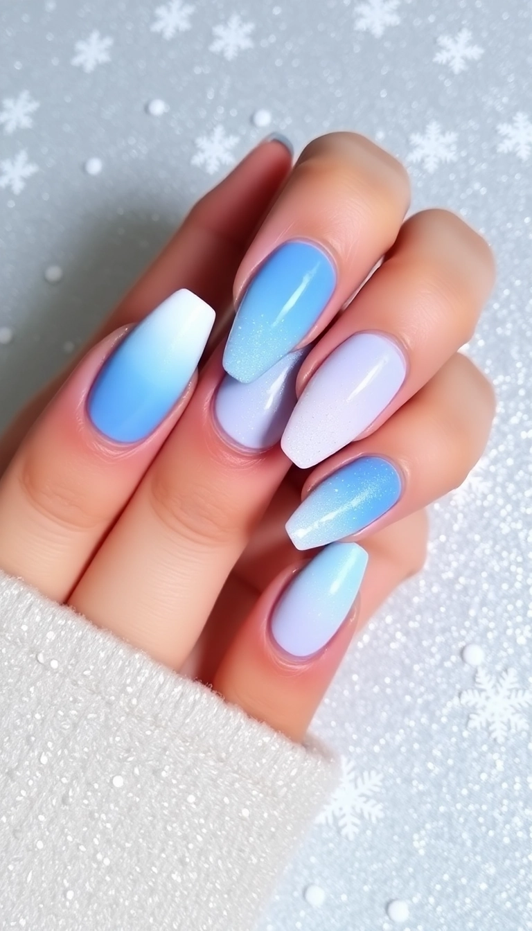 20 Fun Winter Nail Designs That Will Make You Want to Show Off Your Hands! - 4. Icy Ombre