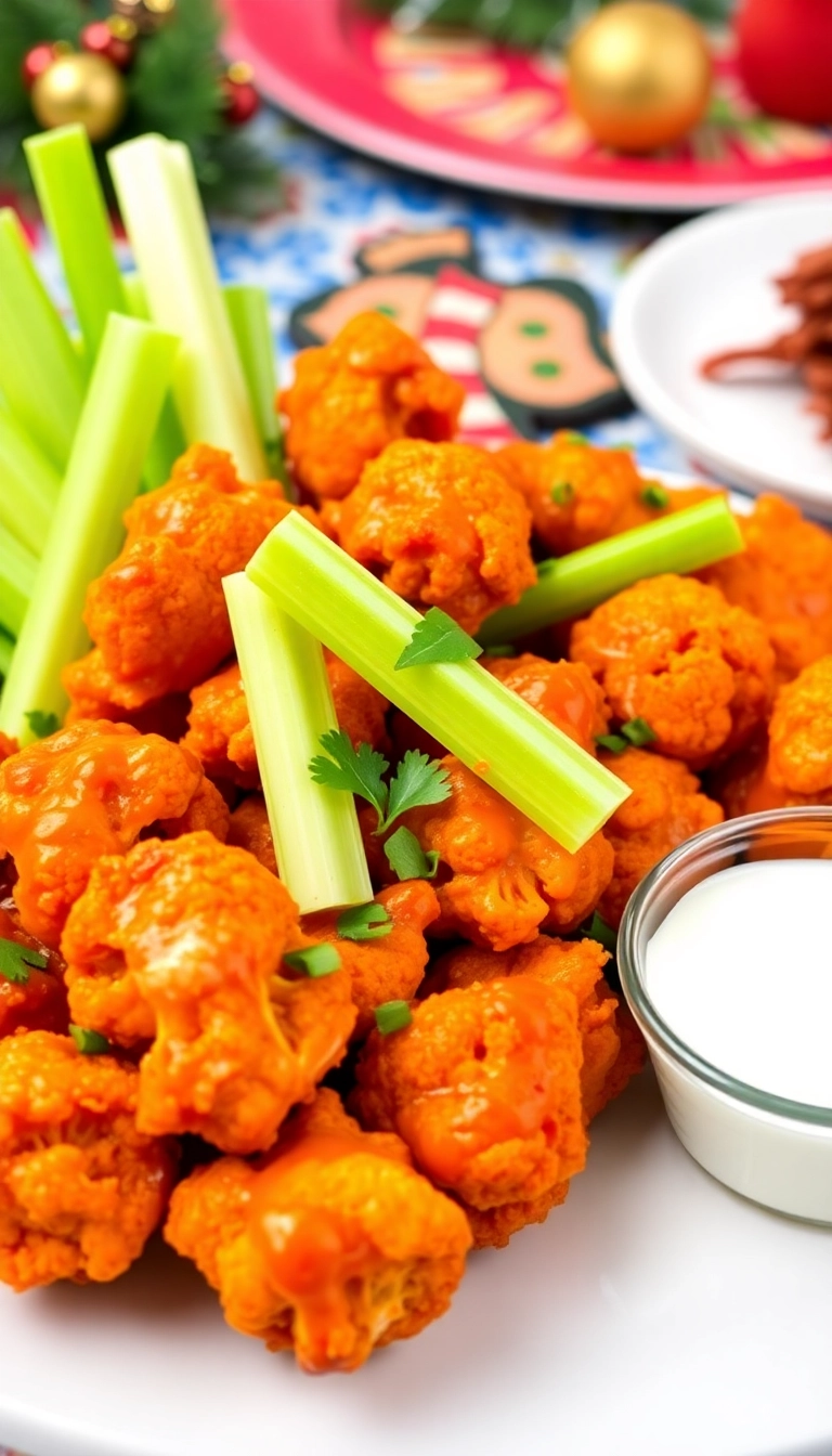 22 Festive Appetizers to Make Your Christmas Party Unforgettable (Don't Miss #7!) - 14. Buffalo Cauliflower Bites