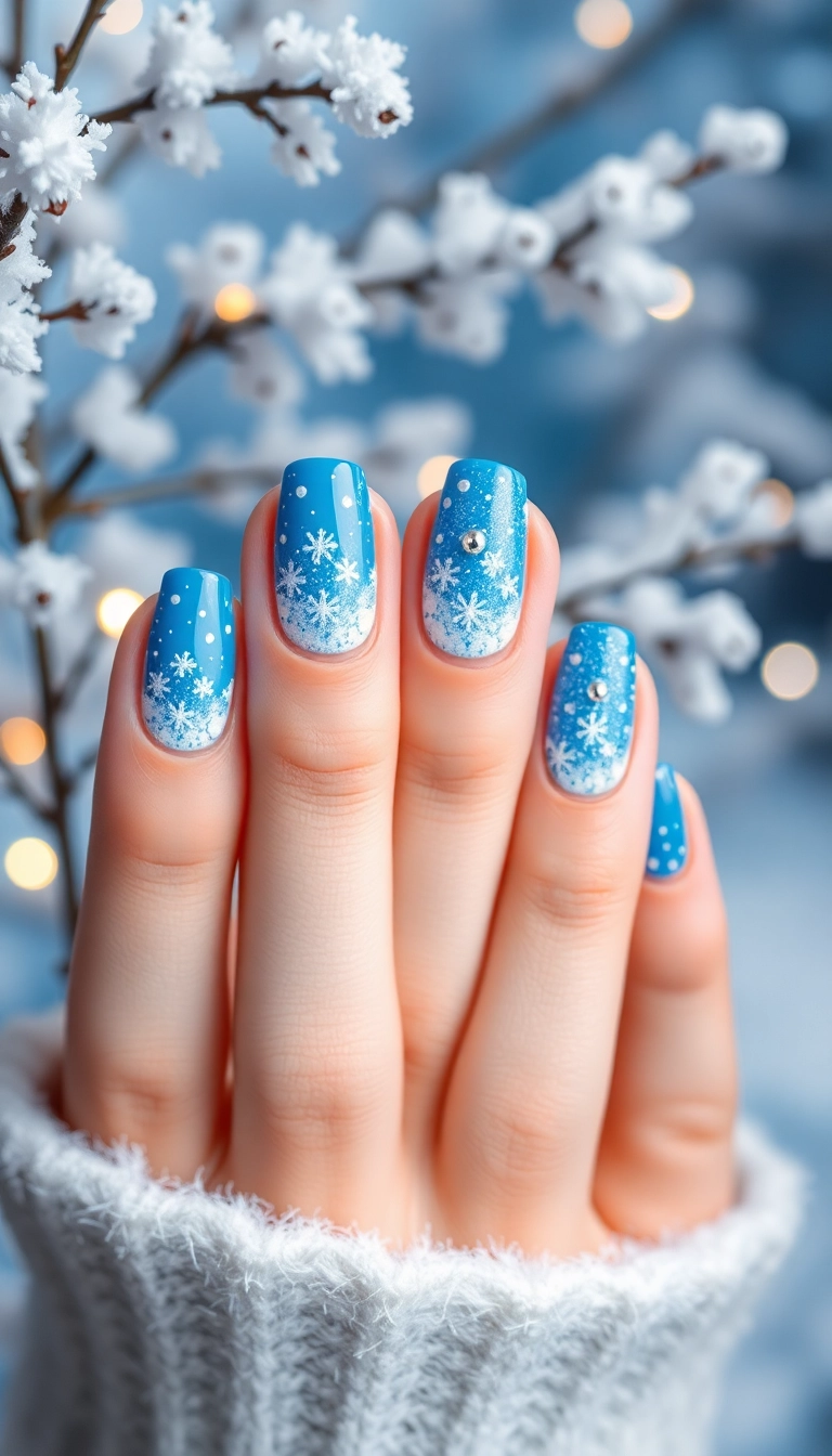 25 Stunning Acrylic Nails for Winter That Will Make You the Trendsetter! - 2. Snowy Wonderland