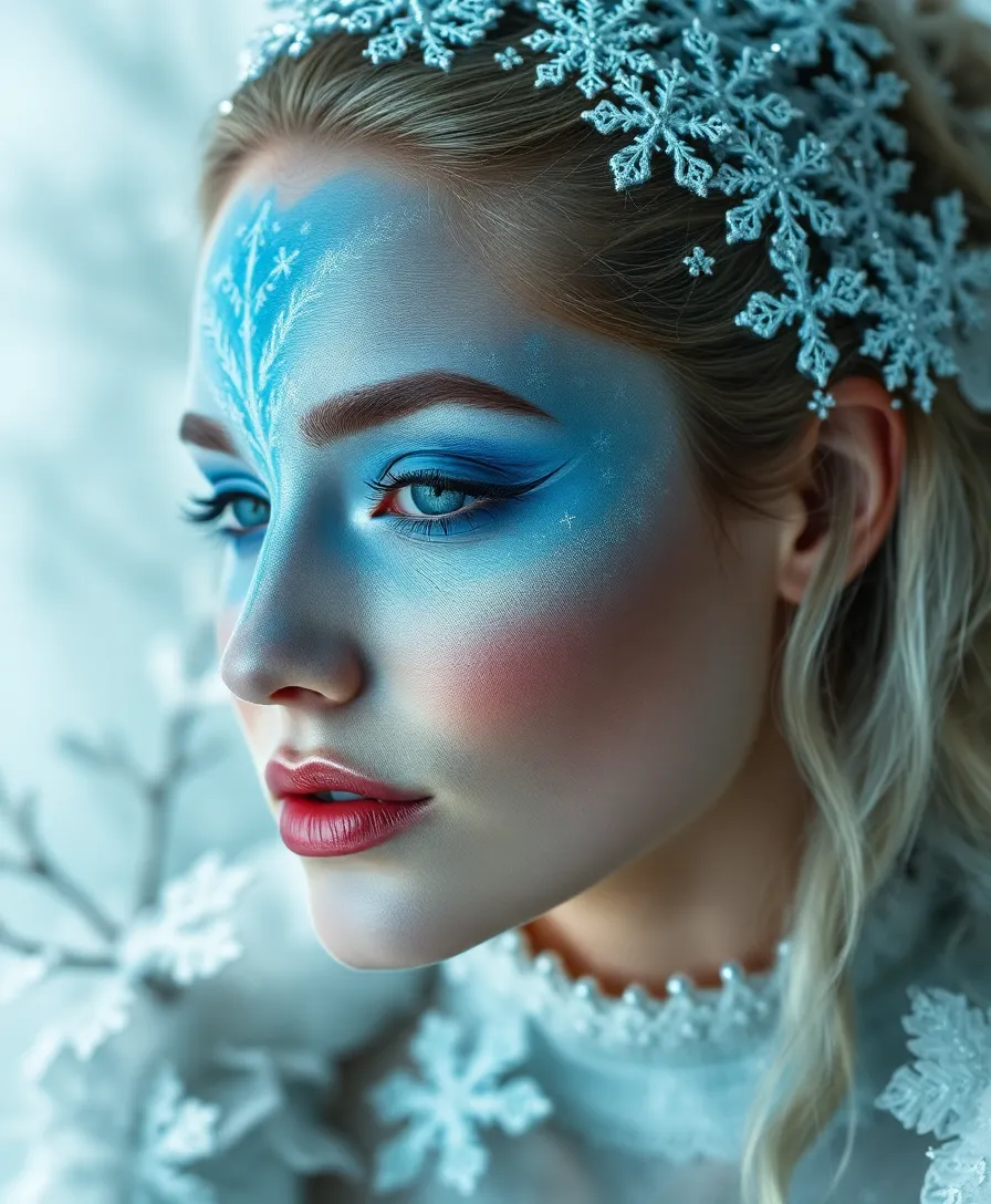 22 Unique Artistic Arcane Makeup Designs (You'll Be Inspired by #16!) - 10. Ethereal Ice Queen