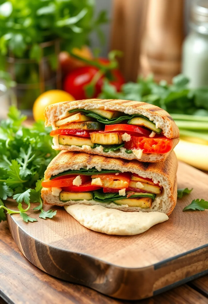 15 Quick & Easy Healthy Lunch Recipes That Will Make You Feel Amazing! - 9. Grilled Vegetable and Hummus Sandwich