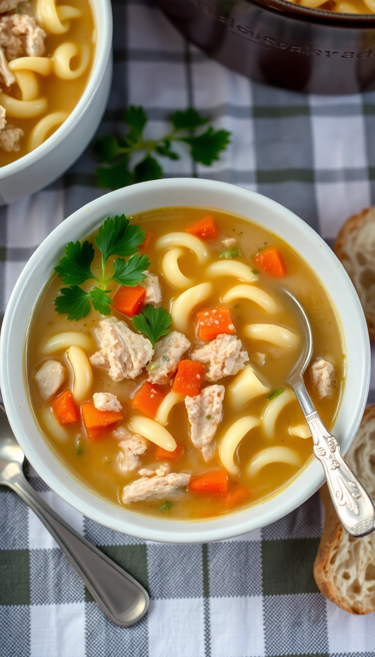 19 Creamy Chicken Soup Ideas That'll Make You Feel Cozy Inside! - 1. Classic Creamy Chicken Noodle Soup