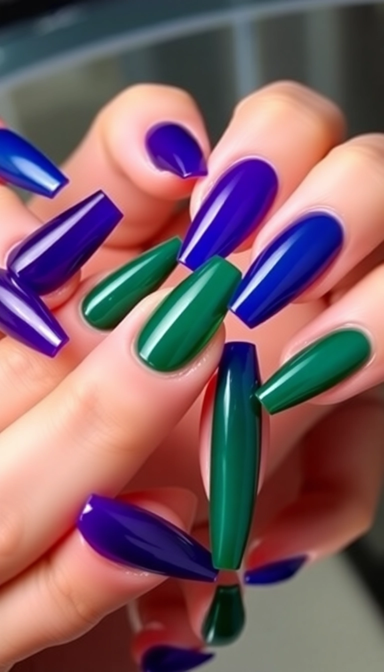 23 Gorgeous Acrylic Nail Ideas That'll Make Heads Turn (Especially #8!) - 11. Jewel Tones