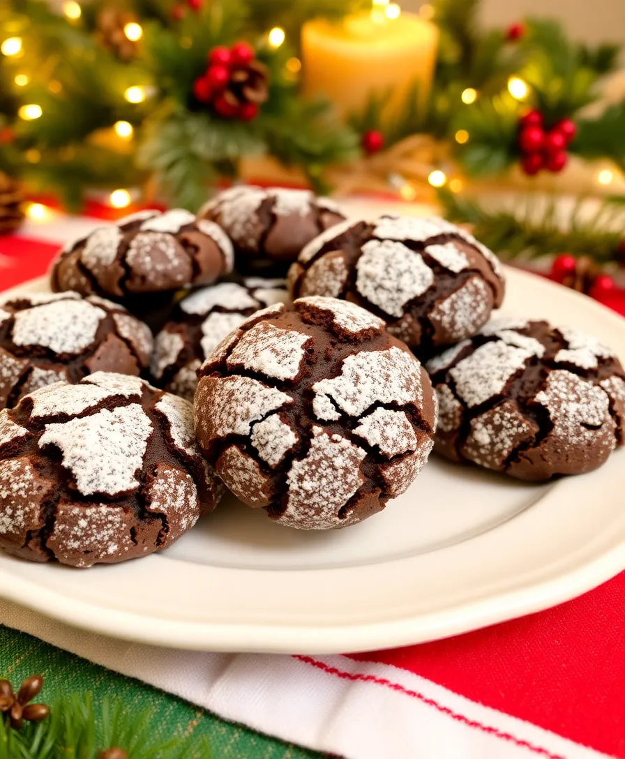 Christmas Cookies: 25 Easy Recipes to Delight Your Holiday Gatherings! - 12. Chocolate Crinkle Cookies