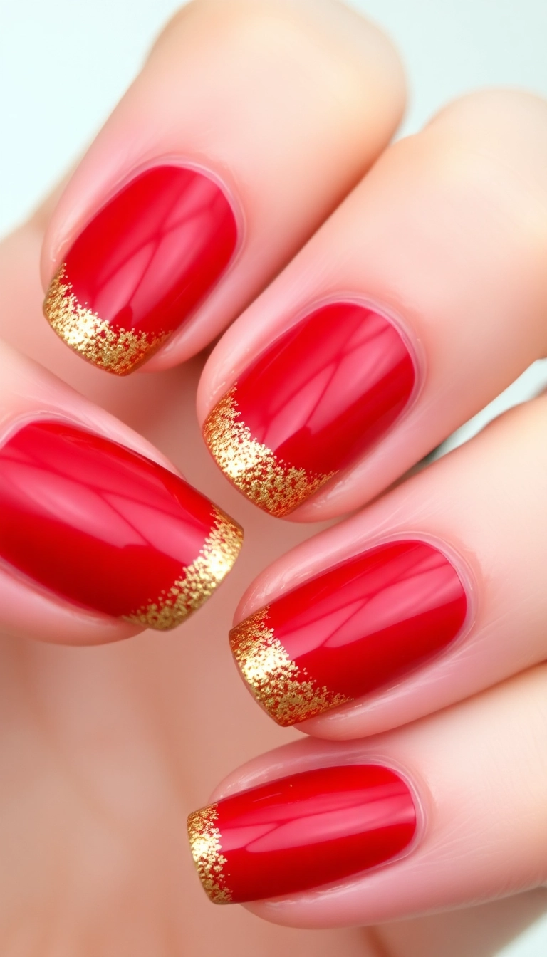 25 Stunning Christmas Nail Designs That Will Make You the Star of the Holiday Party! - 1. Classic Red and Gold Elegance