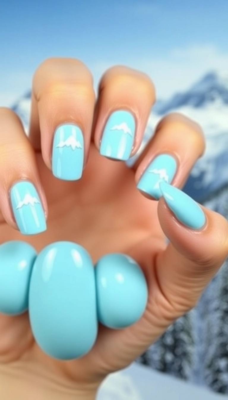 21 Jaw-Dropping Winter Nail Designs That Will Leave You Speechless (Don't Miss #8!) - 19. Snowy Mountains