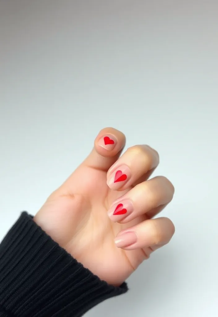 Valentine's Day Nails Designs: 10 Must-Try Ideas for a Romantic Look! 💘 - 6. Minimalist Hearts