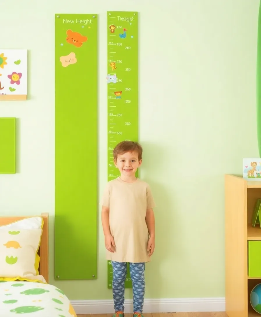 17 Adorable Greenboard Kids Room Ideas That'll Make Your Children Smile (Don't Miss #5!) - 4. Greenboard Growth Charts