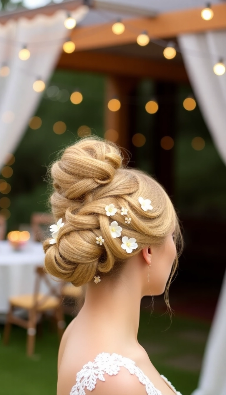 25 Romantic Wedding Hairstyles That Will Make Your Heart Melt (Especially #12!) - 6. Whimsical Updo with Twists