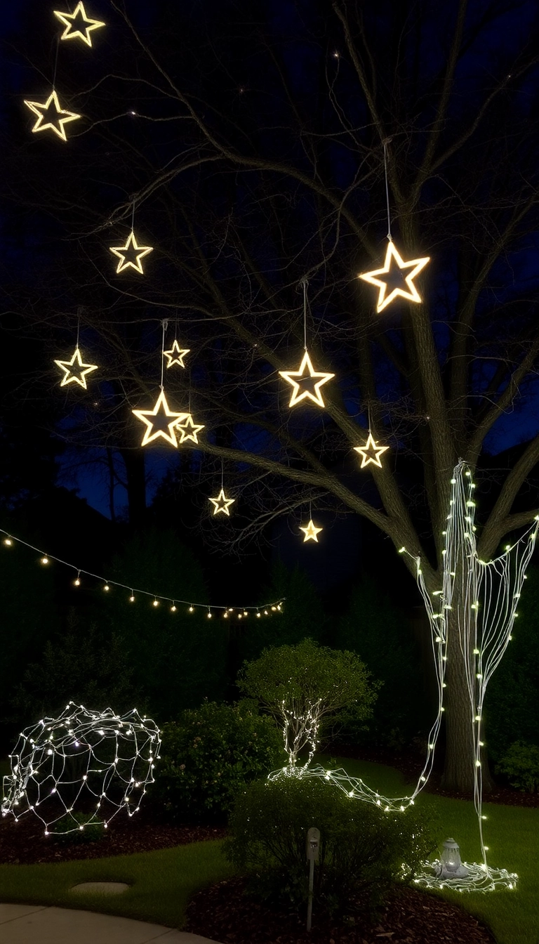 20 Jaw-Dropping Outdoor Christmas Decorations That'll Light Up Your Neighborhood! - 11. Starry Night Sky