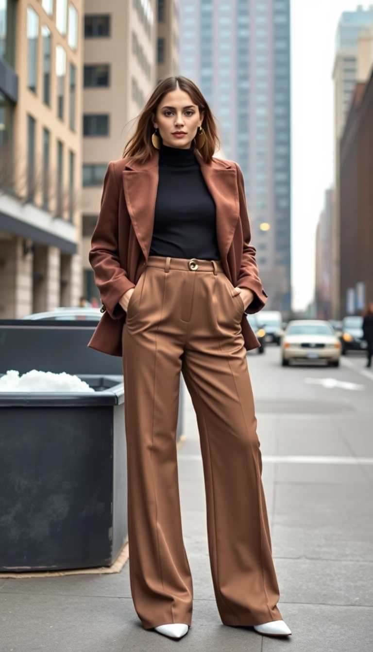 Classy Winter Outfits: Elevate Your Style This Season! - 6. Stylish Wide-Leg Trousers