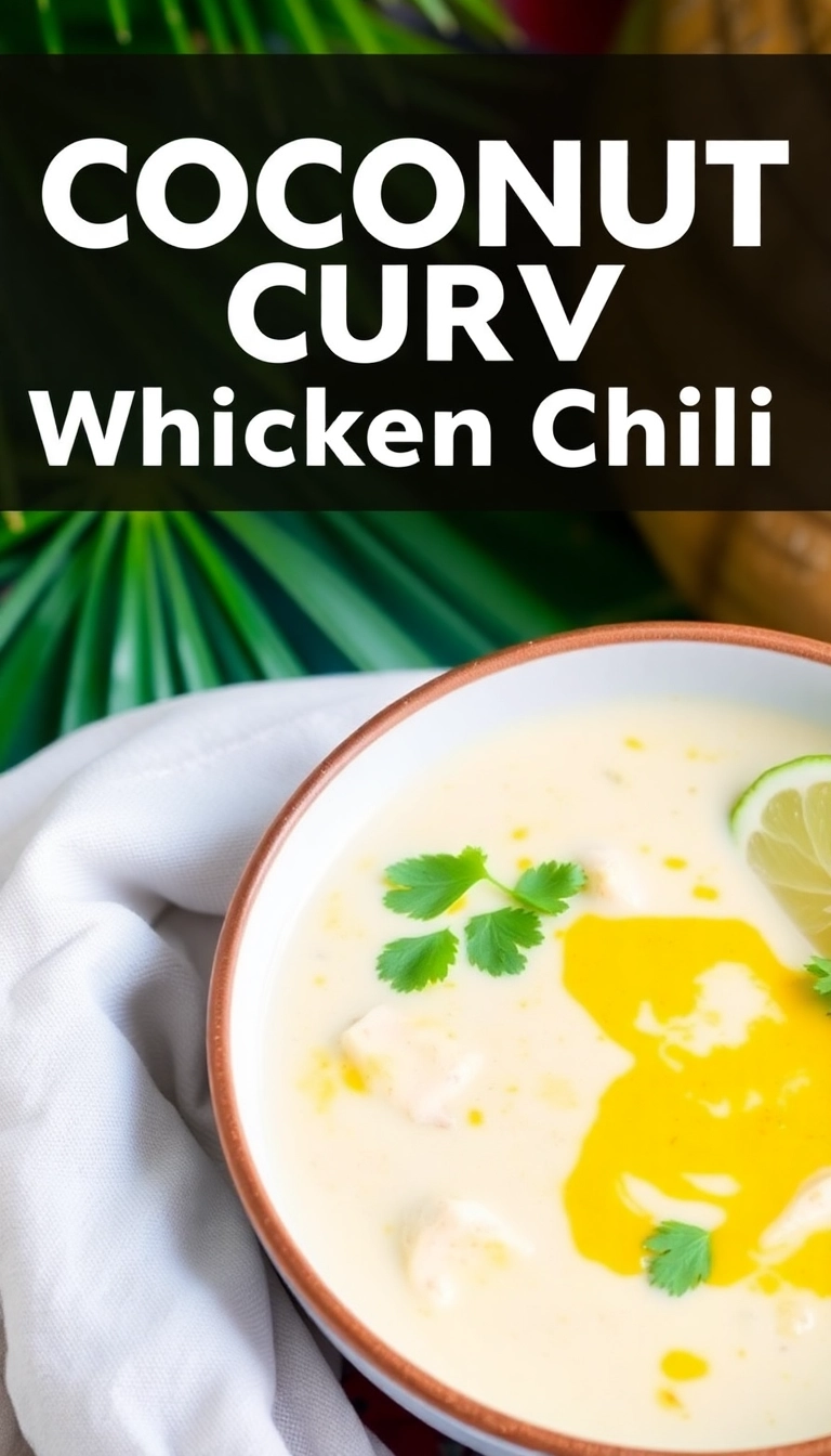 20 Creamy White Chicken Chili Ideas That'll Make Your Taste Buds Dance! - 7. Coconut Curry White Chicken Chili