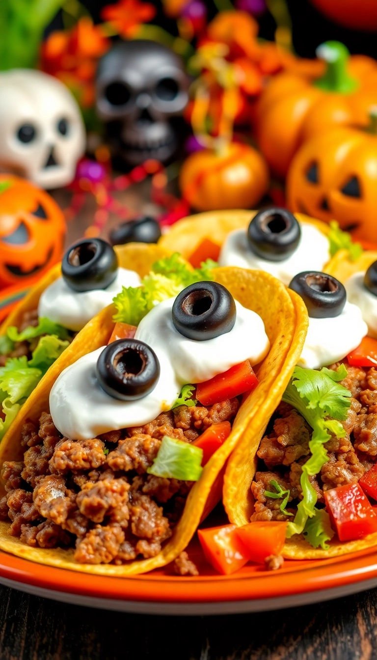 25 Spooky Dinner Ideas That'll Make Your Halloween Night Unforgettable! - 5. Eyeball Tacos