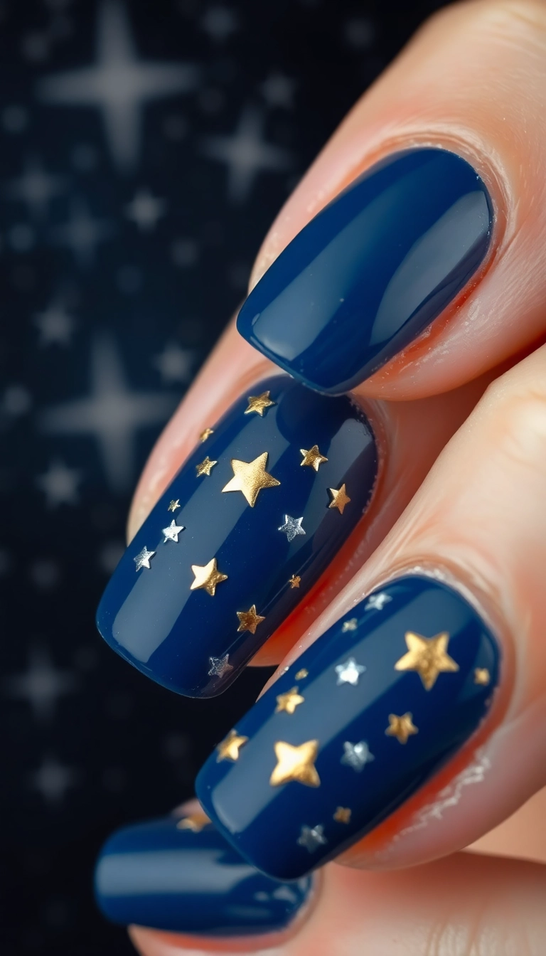 21 Jaw-Dropping Winter Nail Designs That Will Leave You Speechless (Don't Miss #8!) - 16. Midnight Sky