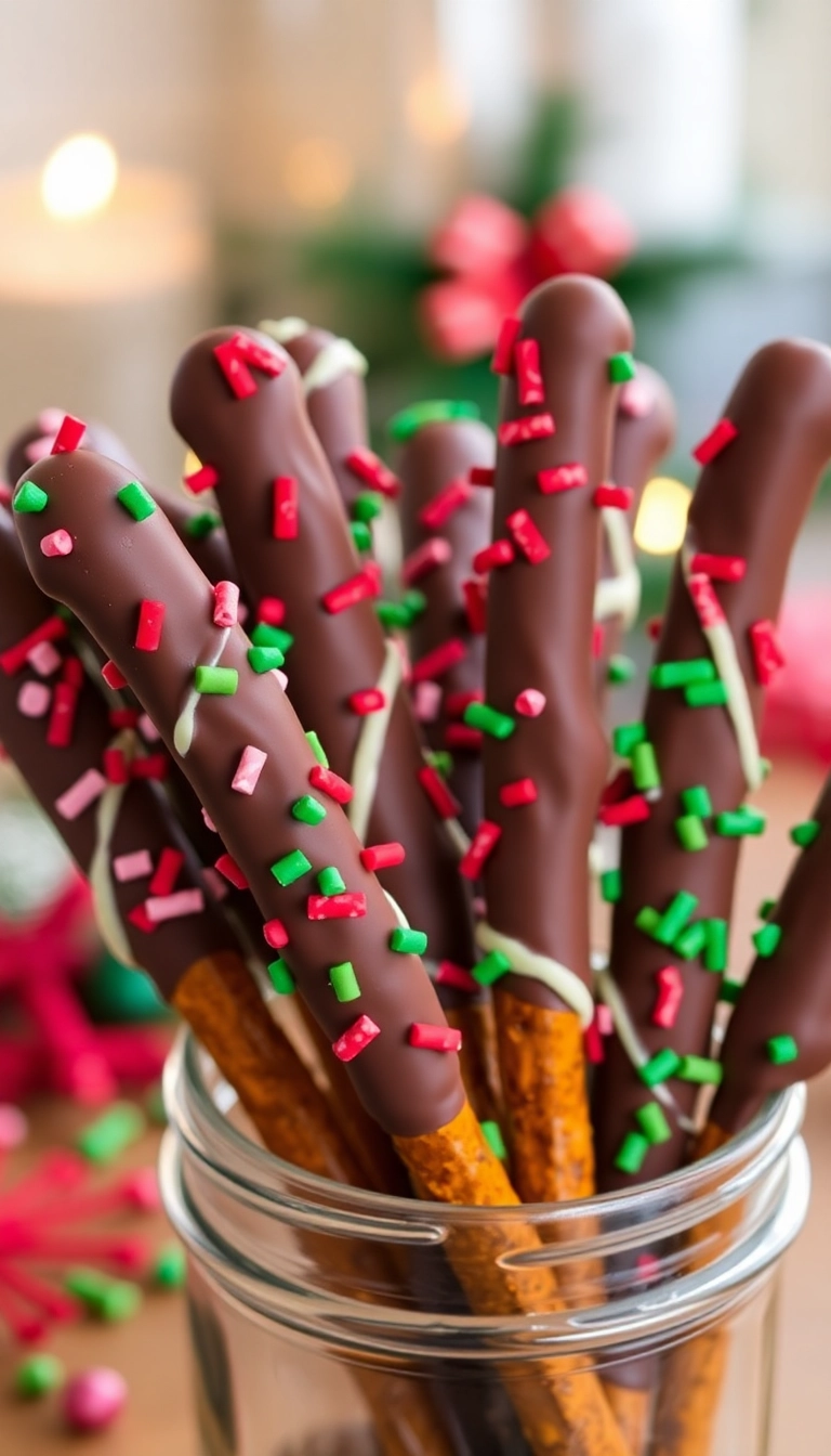 21 Christmas Party Food Ideas That Will Steal the Show (You Won't Believe #10!) - 11. Chocolate-Dipped Pretzels