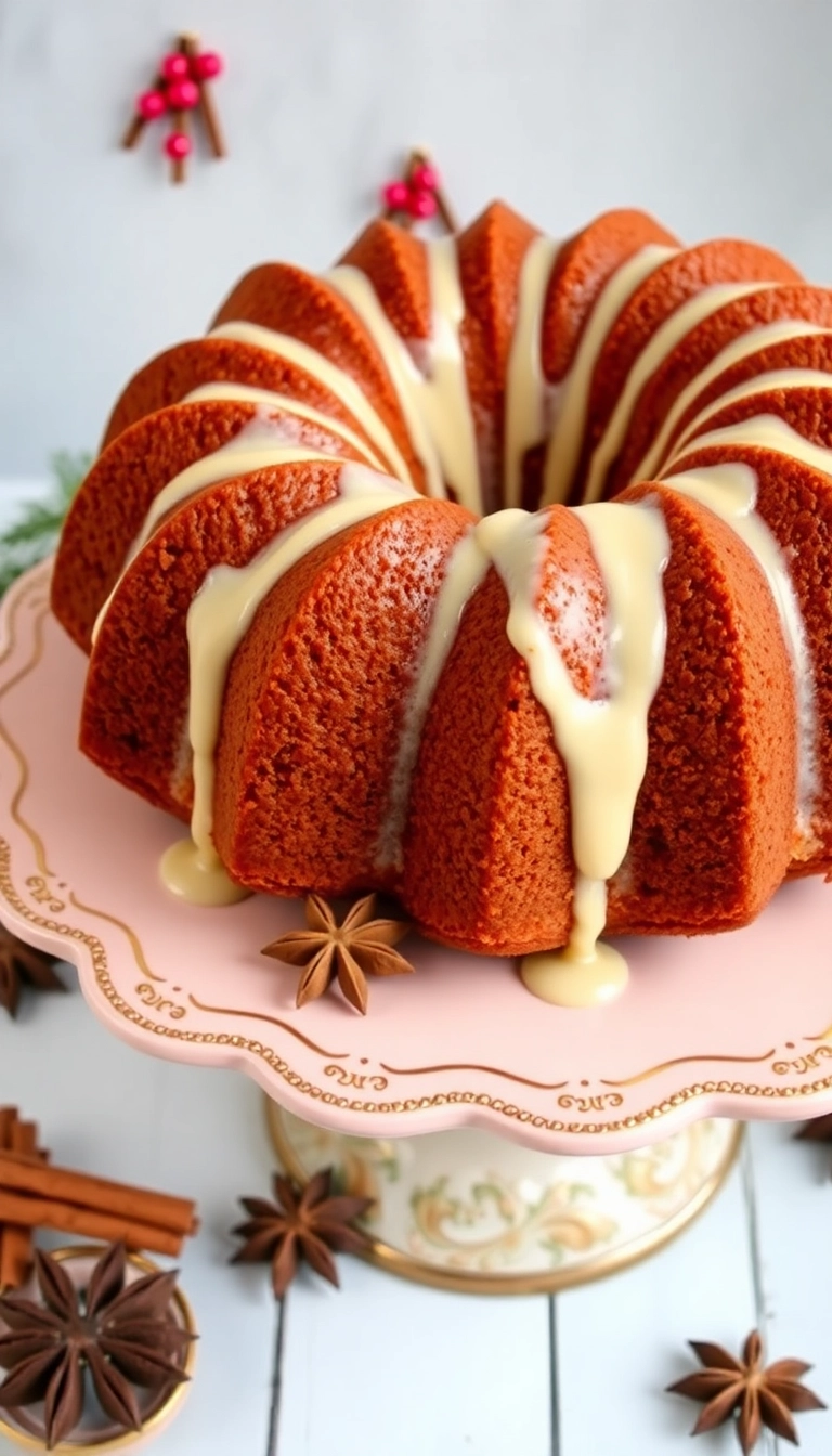 20 Stunning Christmas Cake Designs That Will Wow Your Guests (Number 7 Is a Showstopper!) - 15. Holiday Spice Bundt Cake