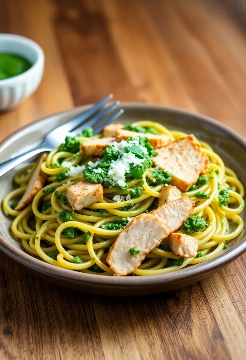 10 Muscle-Gain Recipe Ideas That’ll Fuel Your Fitness Journey - 6. Whole Grain Pasta with Pesto and Chicken