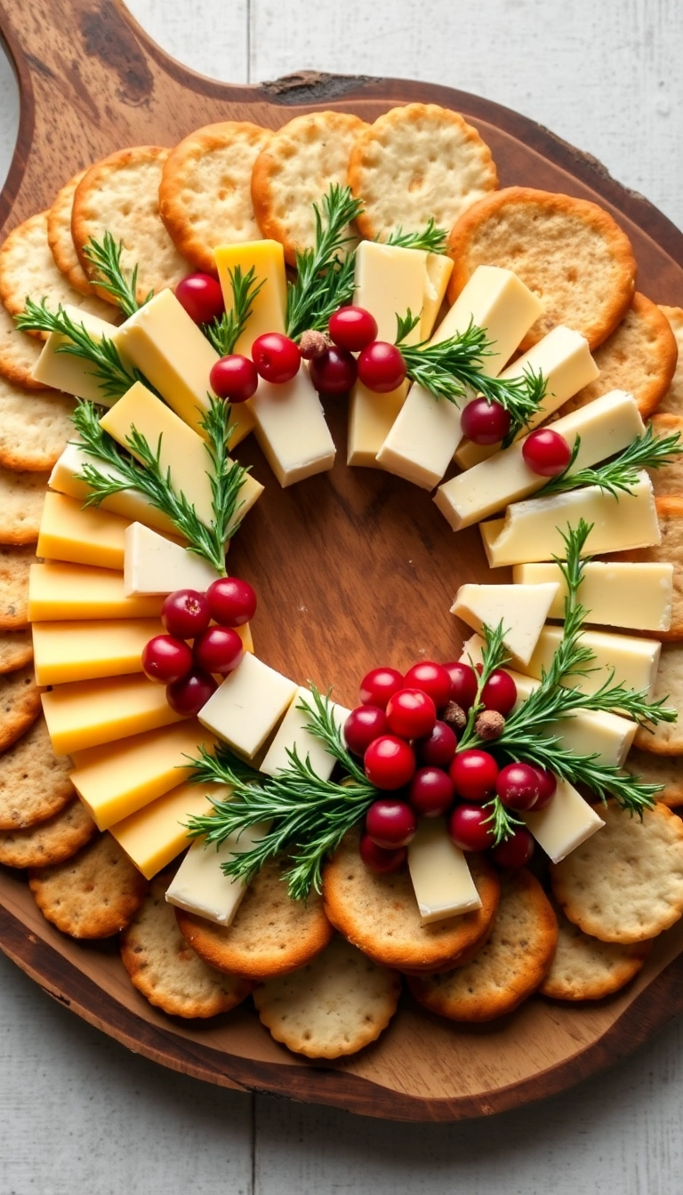 24 Irresistible Christmas Food Ideas for Your Next Holiday Gathering (Wait Until You See #5!) - 1. Festive Cheese Wreath