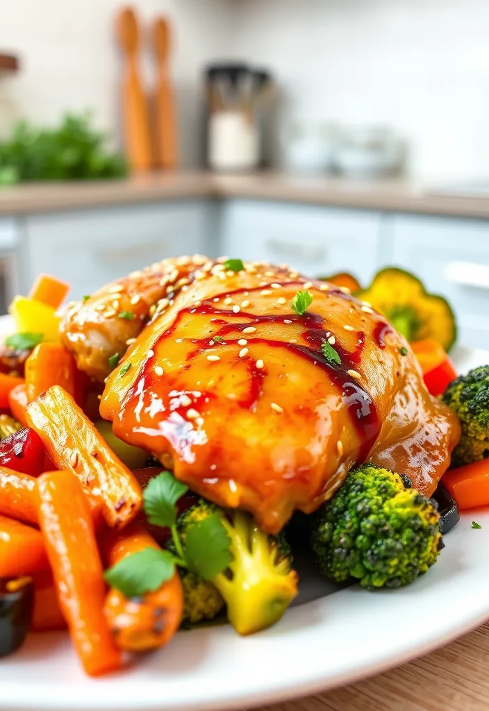 10 One-Pan Chicken Recipes That'll Make You Love Cooking Again (#7 Is a Game-Changer!) - 4. Honey Mustard Chicken and Vegetables