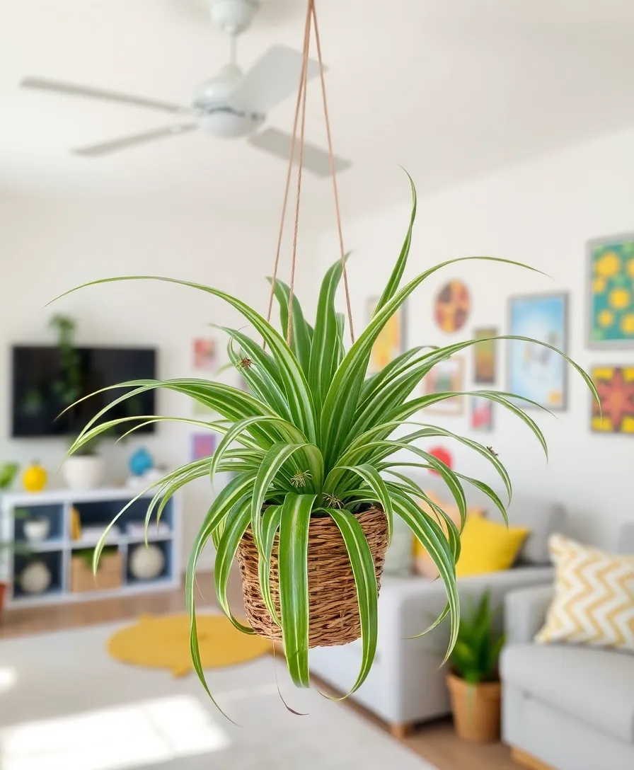 Easy Care Plants for Home: Discover the Best Low-Maintenance Green Friends! - 5. Spider Plant (Chlorophytum comosum)